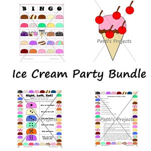 Ice Cream Party Games Bundle - Digital Download