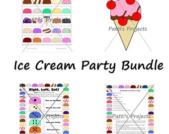 Ice Cream Party Games Bundle - Digital Download