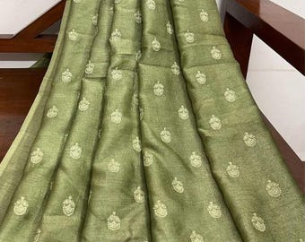 Embroidered fabric  Green Dress Bridal dress fabric White embroidery fabric Lehenga Indian Upholstery fabric high-quality rayon Silk