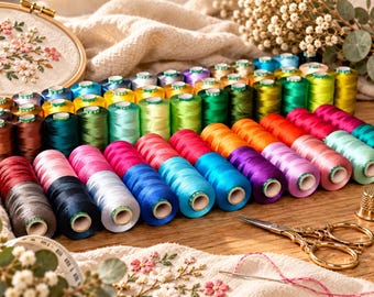 50% Off Rayon silk thread, Wholesale Spools of  Embroidery threads, Yarn Sewing Threads, Spool thread sewing Threads, Count 120/2