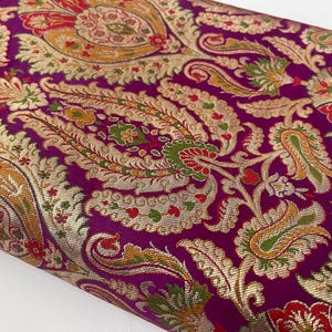 Purple Gold jacquard brocade fabric Wedding fabric Gold Brocade fabric Floral Brocade Dress fabric Upholstery Fabric by the yard/Meter