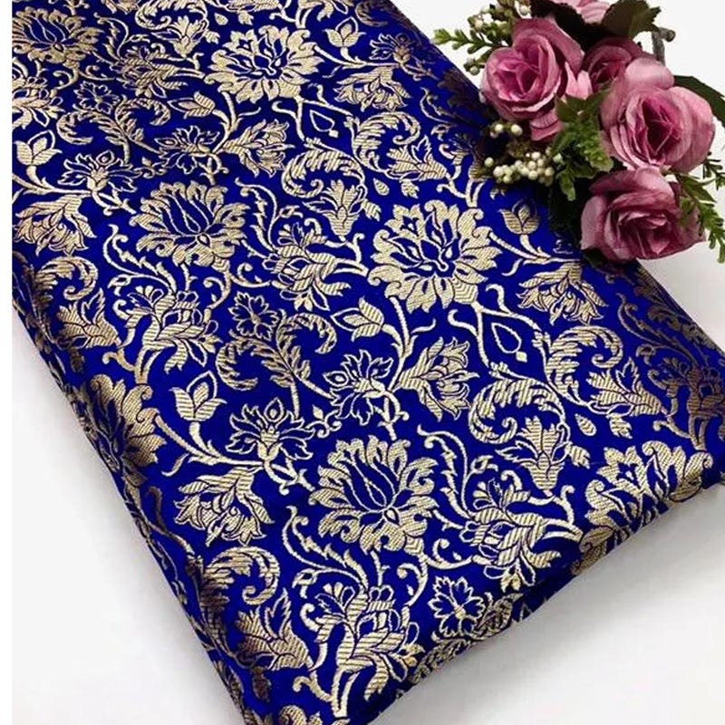 Blue Damask Fabric - Etsy