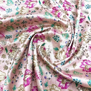 Rose Gold embroidered fabric Luxury fabric Fashion fabric Indian fabric Gold flower Wedding dress, Bridesmaid dress Evening dress