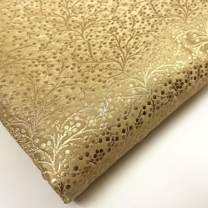 Indian Banarasi Brocade Beige Gold Fabric wedding dress brocade
