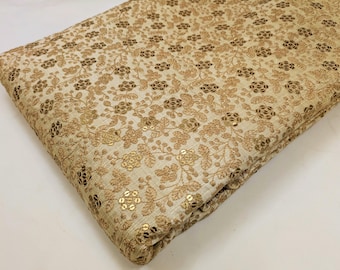 Beige Broderat tyg Bröllopsinspiration Broderidesign Trådbroderi Guldtyg Haute couture Tyg på metervara