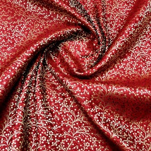 Red Gold Brocade fabric Jacquard damask fabric Luxury Apparel bridal fabric Gold brocade Rayon Silk Brocade Upholstery Fabric by the Yard