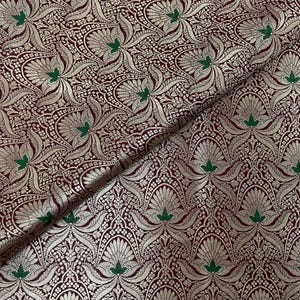 Brocade fabric Jacquard Damask Burgundy Gold Brocade fabric Wedding Bridal dress Brocade fabric High Quality brocade DIY fabric by the yard