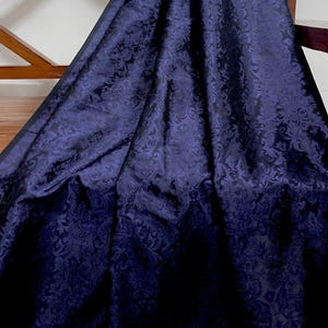Blue Indian Brocade Jacquard damask fabric Dress material Waistcoat fabric Upholstery Brocadefabric by the yard
