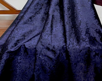 Blue Indian Brocade Jacquard damask fabric Dress material Waistcoat fabric Upholstery Brocadefabric by the yard