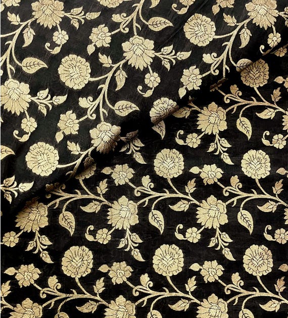 silk brocade dress fabric Red Mums Floral