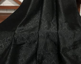 Brocade fabric Jacquard fabric Damask Brocade Black Gothic fabric Banarasi brocade Upholstry Fabric Waiscoat fabric by the yard meter -148