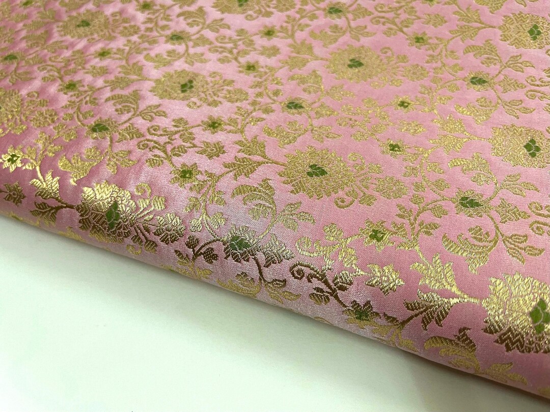 Pink Brocade Pink Brocade Fabric Damask Upholstery Fabric Wedding Bridal Dress ...