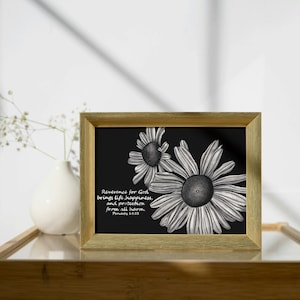 PROVERBS | flower print | garden wall decor | charcoal printable wall art | bar cart art | digital download | room decor