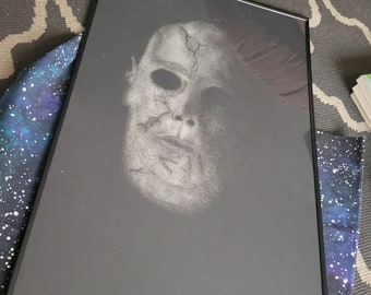 Halloween Michael Myers 12 x 18 Original Charcoal Drawing Framed Rob Zombie