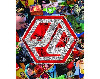 Justice League Comic Book Collage 4x6 Postcard