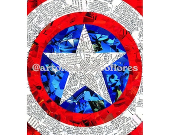 Captain America Comic Book Collage 4x6 Postcard