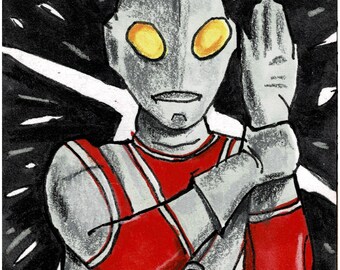 Return of Ultraman Sketch Card Series Two by Metal Hand Ultraman Jack ACEO ATC 2022