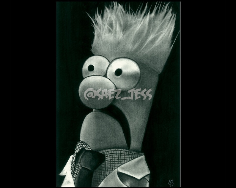 Beaker From the Muppets 4x6 Postcard Charcoal Portrait - Etsy