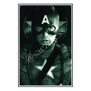 Captain America The First Avenger by Jessica Saez 8 1/2 x 11 Velvet Art Print image 1