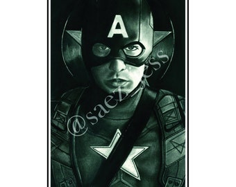 Captain America The First Avenger by Jessica Saez 8 1/2 x 11 Velvet Art Print