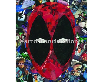 Deadpool Comic Book Collage 4x6 Postcard