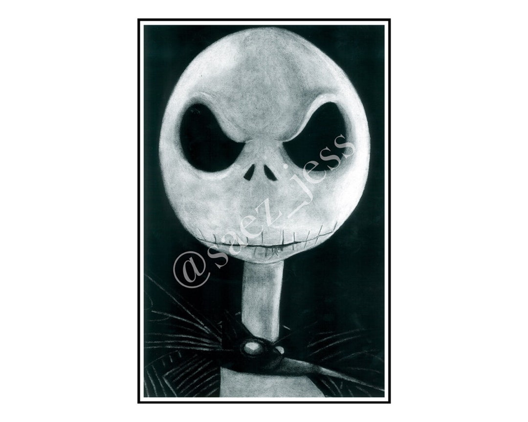 Jack Skellington (mad) by Jessica Saez 8 1/2 X 11 Velvet Art Print