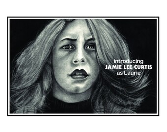 Halloween Laurie Strode Jamie Lee Curtis by Jessica Saez 8 1/2 x 11 Velvet Art Print