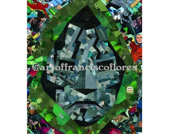 Doctor Doom Comic Book Collage 4x6 Postcard