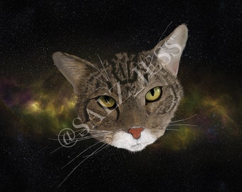 Petey from Jessica's Cosmic Cats Series 3x3 Holographic Sticker