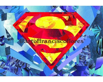 Superman Comic Book Collage 4x6 Postcard
