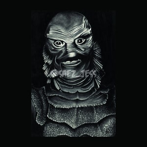Criatura da Lagoa Negra Gill Man 4x6 Cartão Postal