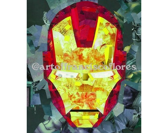 Iron Man Comic Book Collage 4x6 Postcard