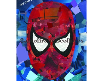 Spiderman Comic Book Collage 4x6 Postcard