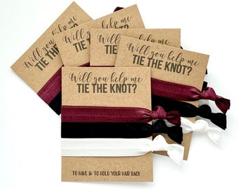 Will You Help Me Tie the Knot Bridesmaid Hair Ties Bridal - Etsy