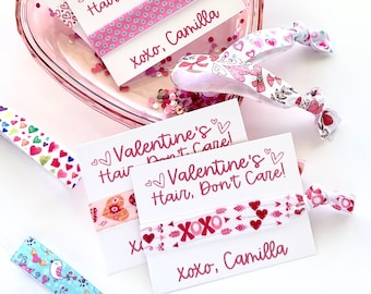 Valentine's Day Hair Tie Gifts Kids Valentines' Handouts Valentine's Hair, Don't Care Custom favors