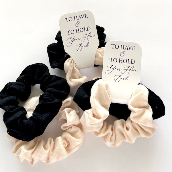 Organic Cotton Bridesmaid Scrunchie | Bridesmaid Proposal | Maid of Honor Gift | Cotton Hair Bands | To Have And To Hold Your Hair Back