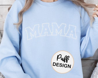 MAMA sweatshirt puff text sweatshirt MAMA embossed sweatshirt Baby Shower Gift New Mom Sweatshirt Gift