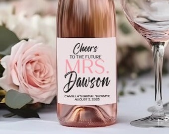 Cheers to the Future Mrs. Wine Bottle Labels Custom Bridal Shower Bottle Labels