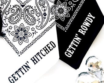 Cowgirl Western Bachelorette | Custom Bandana's | Bride Bandana Space Cowgirl | Austin Bachelorette | Gettin’ Hitched Gettin’ Rowdy Bandana