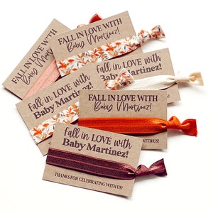 Fall in Love with Baby | Baby Shower Fall Thank you favor gifts! Personalized Baby Shower Thank you&#39;s | Fall Leaves Rust Orange Burgundy