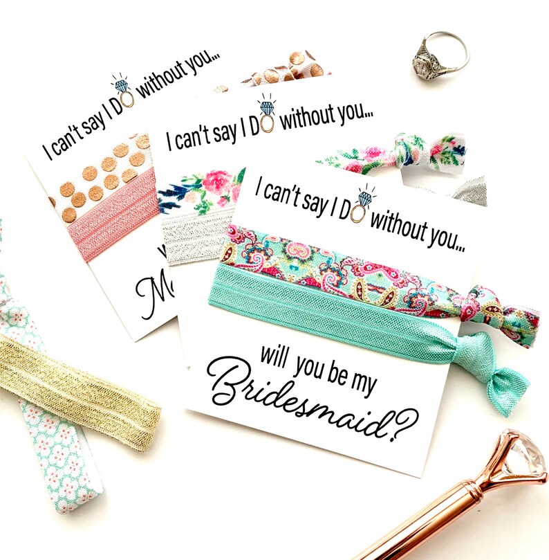 Bridesmaid Proposal Hair Ties Bridesmaid Hair Tie Favors to Etsy