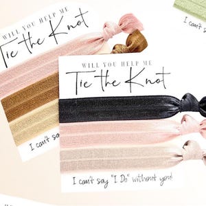 Bridesmaid Proposal Gift, Will you help me tie the knot Hair Tie Bridal Party Favor