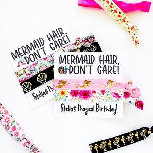 Mermaid Hair Don't Care Mermaid Birthday Party Hair Tie Favors Let's Shellabrate Mermaid Party Gifts Magical Fintastic Girls Birthday