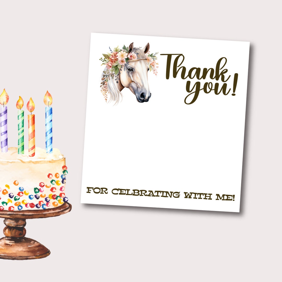 Horse Party Printable Digital Favor Cards | Hair Tie and Scrunchie ...