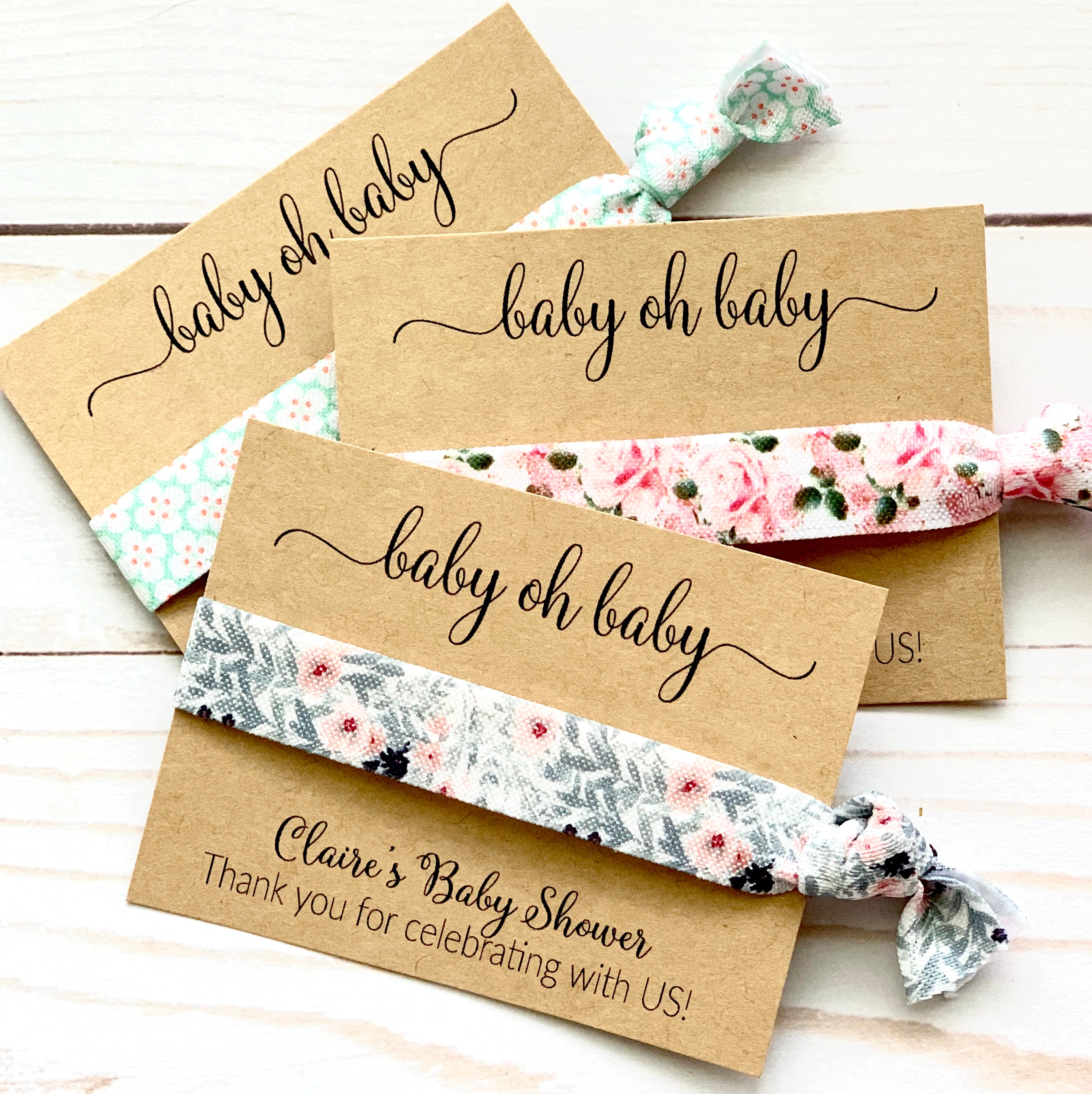 Baby Oh Baby Baby Shower Favors Hair Tie Favor Unique Baby Etsy