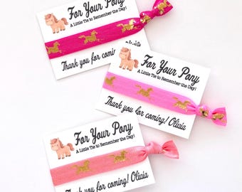 Girls Western Theme Adopt a Pony Birthday Party Favors, Cowgirl Horse Birthday Hair Ties