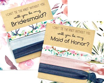 Will you be my Bridesmaid | Bridesmaid Proposal | Bridesmaid Hair Tie Favors | To have and to hold | I can't say I DO without you