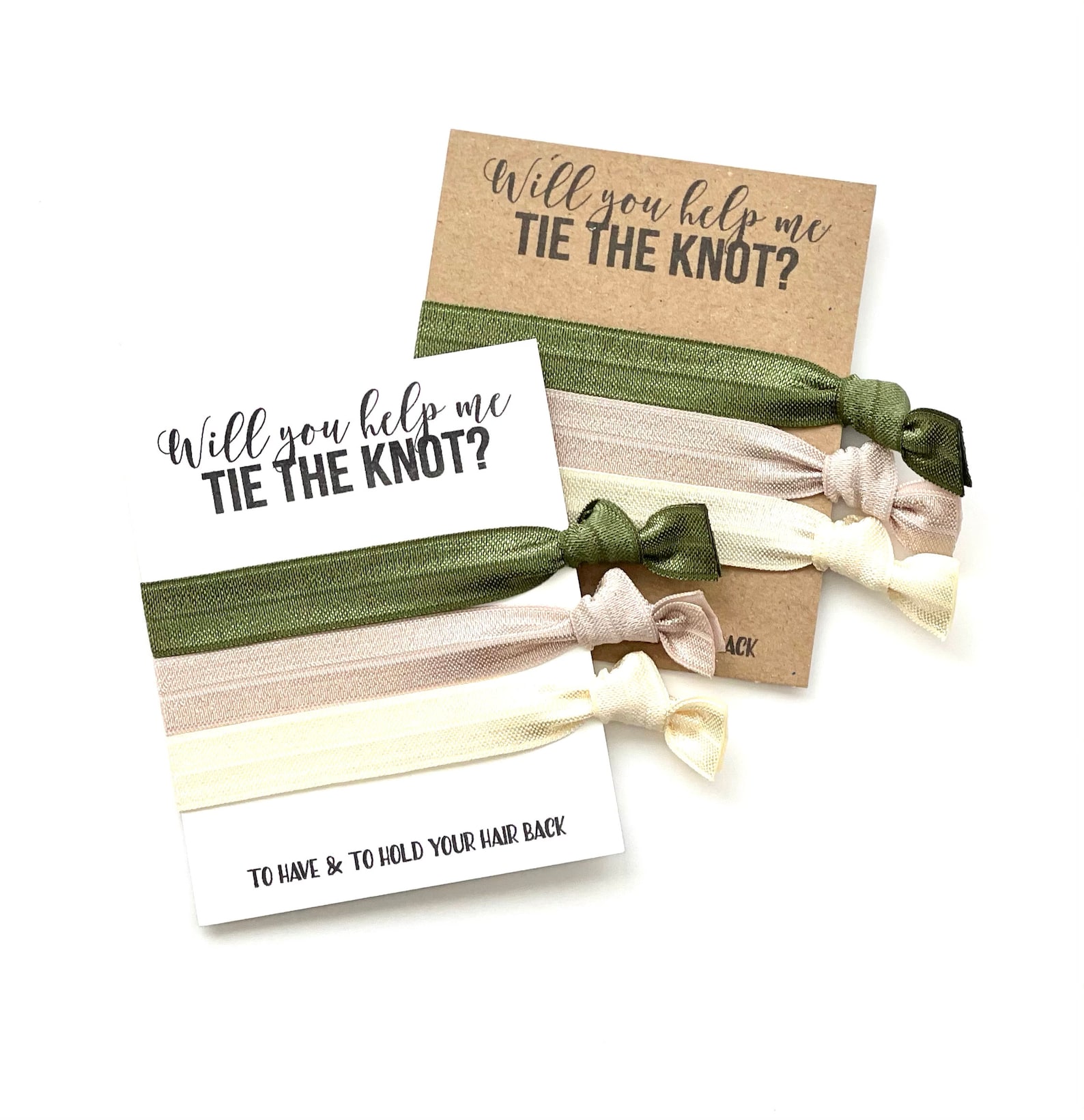 Will You Help Me Tie the Knot Bridesmaid Hair Ties Bridal - Etsy