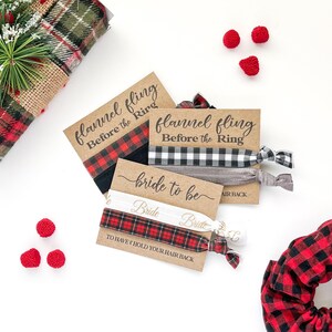 Buffalo Plaid Flannel Fling Before the Ring Favors Bridesmaid Gift Camping Glamping To have and To hold Bridal Party Gifts Christmas Plaid