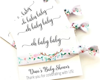 Oh Baby Baby! Baby Shower Favors, hair tie favor, personalized baby shower favors, soon to be mom baby shower favor, girl shower favor, boy